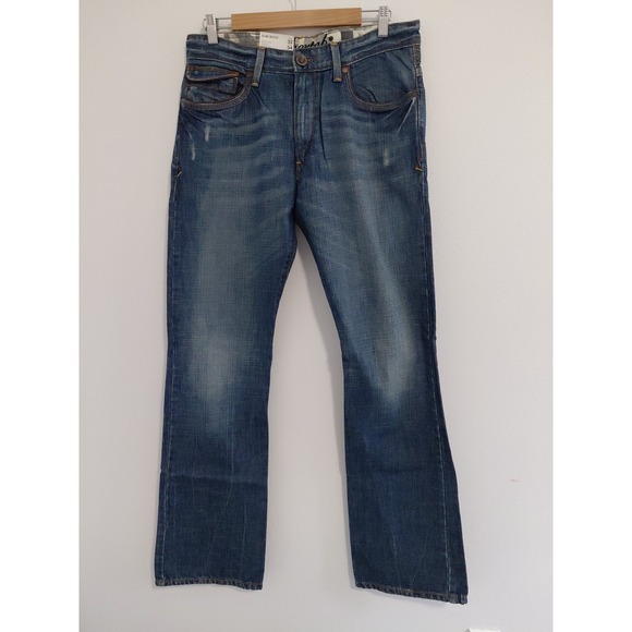 Levi's Other - NOS Levi's SilverTab Boot Jeans 32x34 Y2K Blue Denim SLIM BOOT Leather Trim VTG
